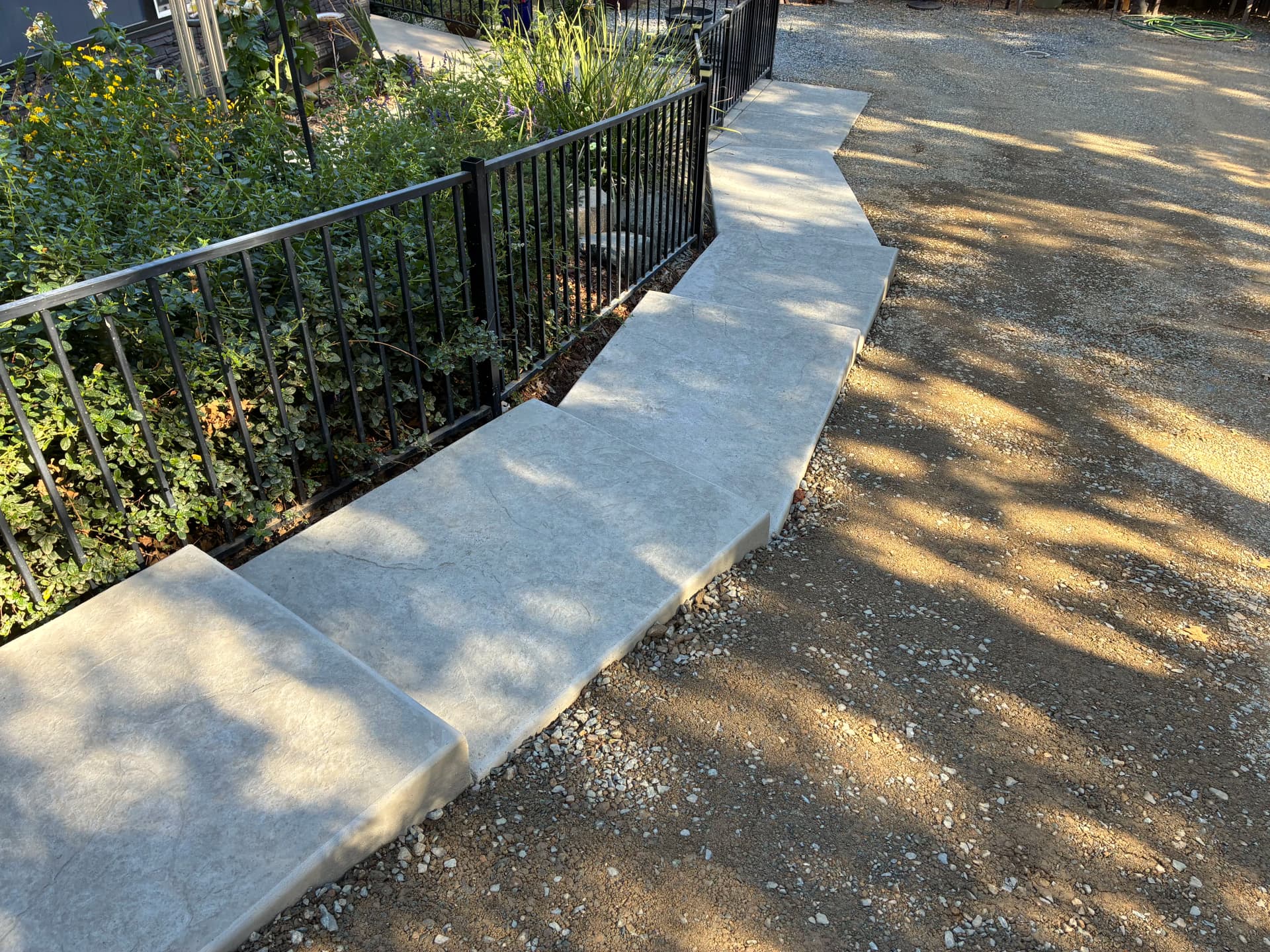 Gravel Driveway Rehab with Erosion Control and Concrete Stairway