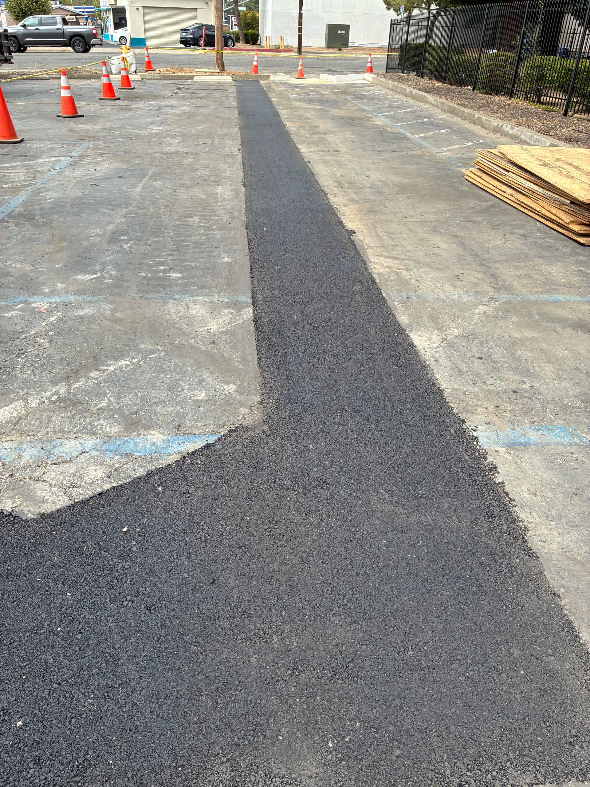 Parking Lot Patch Paving After Underground Pipe Work