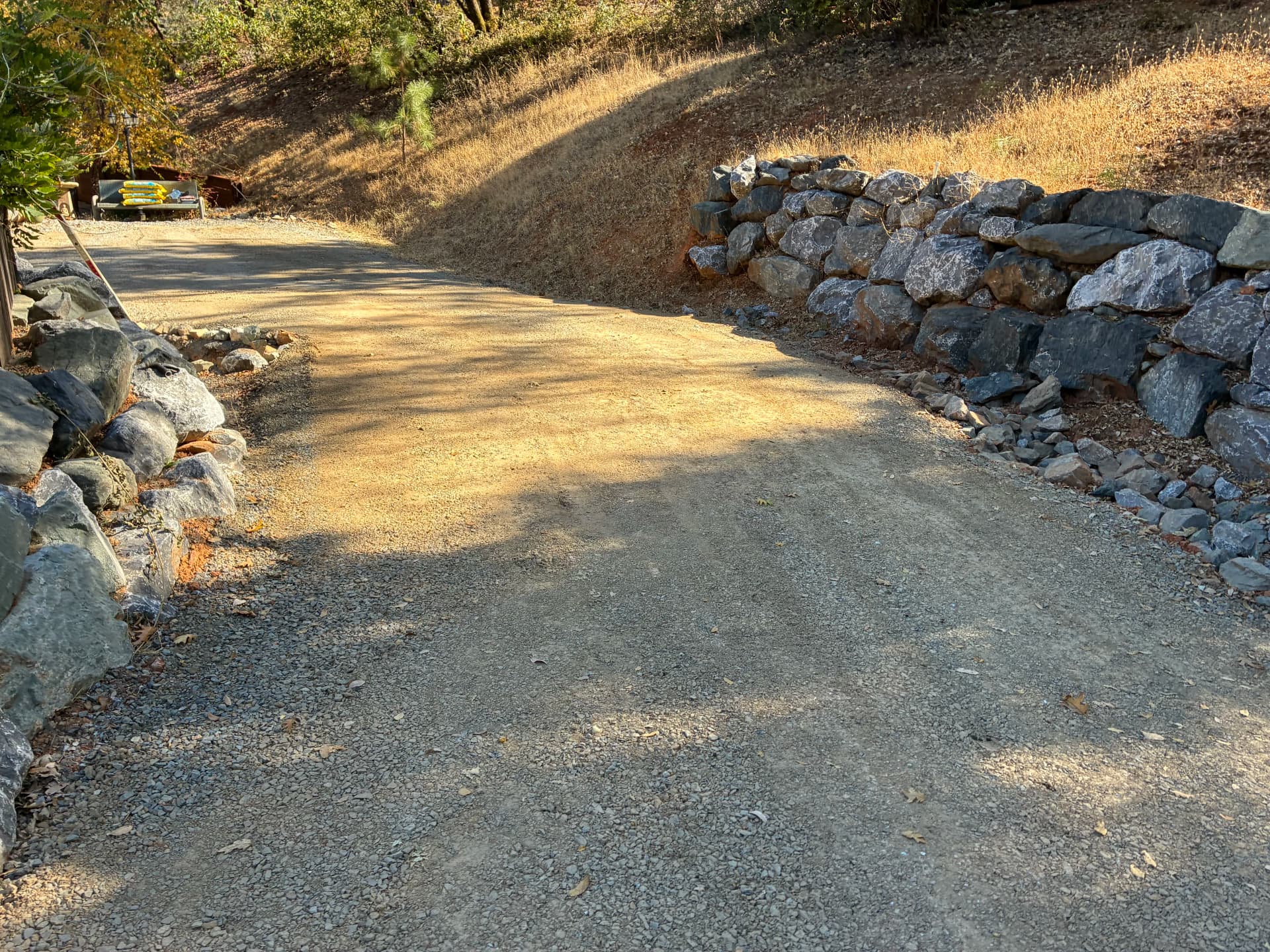 Gravel Driveway Rehab with Erosion Control and Concrete Stairway